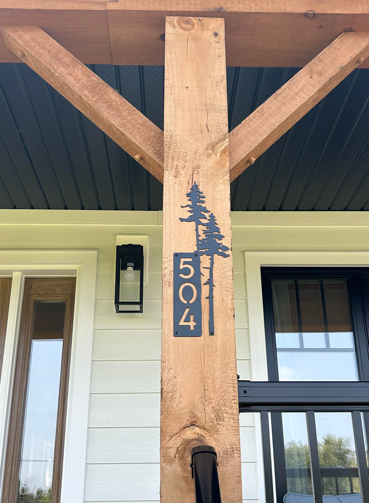 Vertical Trees Address Sign