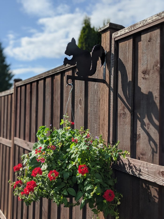 Squirrel Flower Basket Hanger