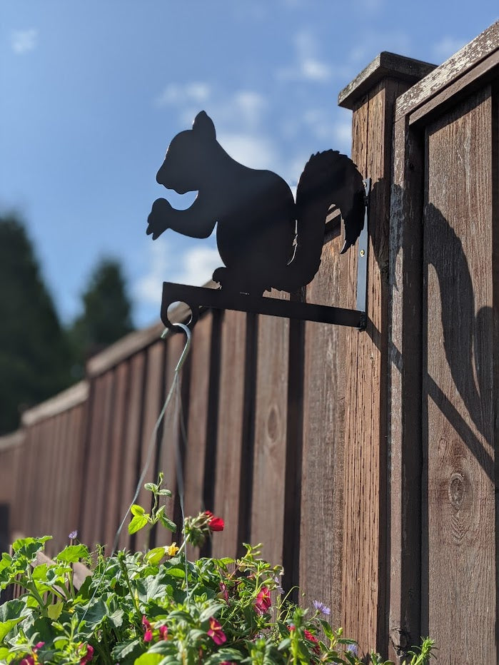 Squirrel Flower Basket Hanger