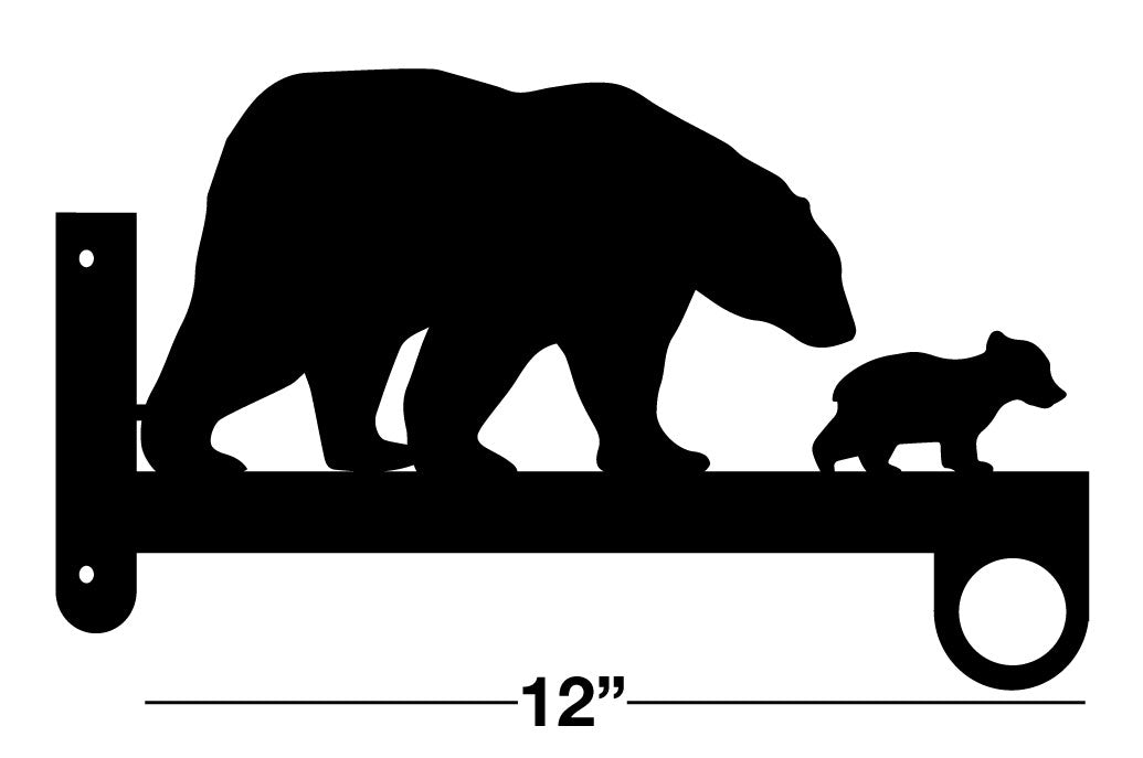 Bear & Cub Flower Basket Hanger