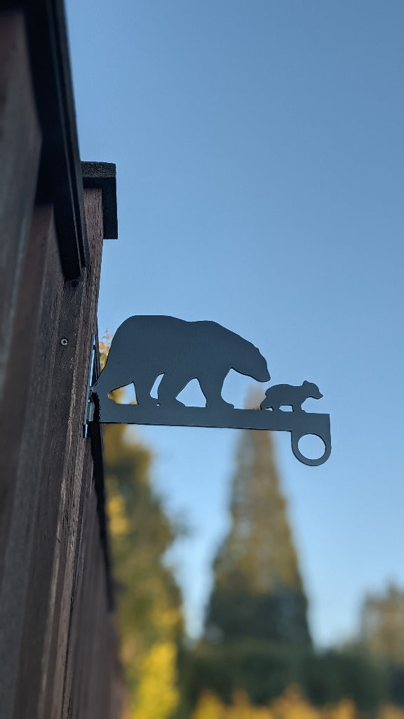 Bear & Cub Flower Basket Hanger