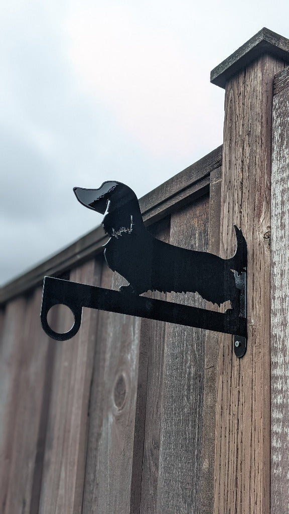 Long Haired Dachshund Flower Basket Hanger