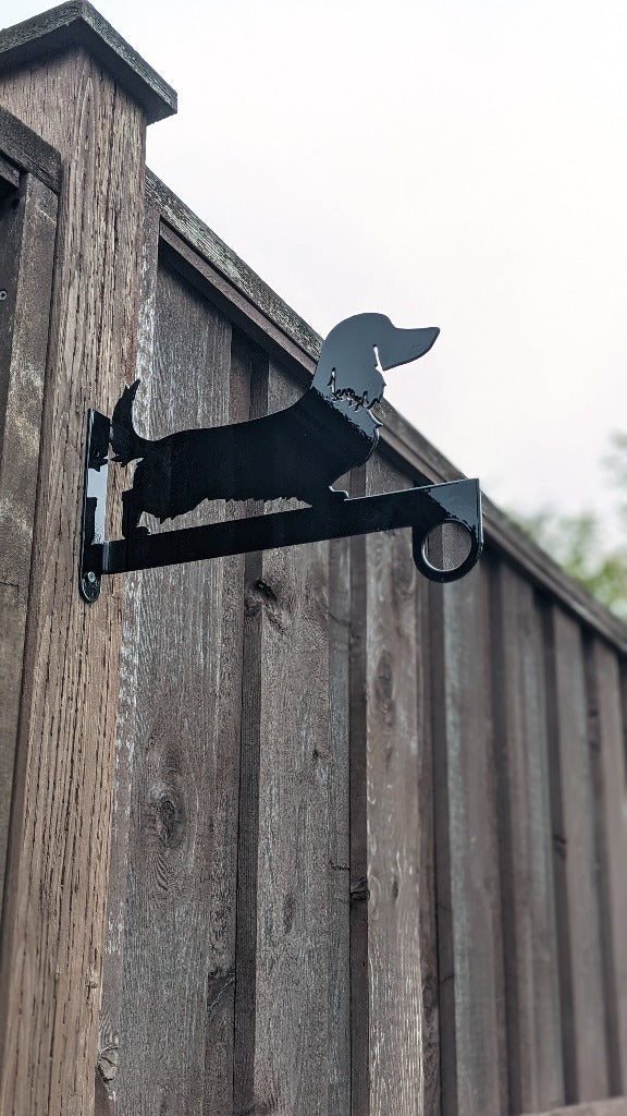 Long Haired Dachshund Flower Basket Hanger