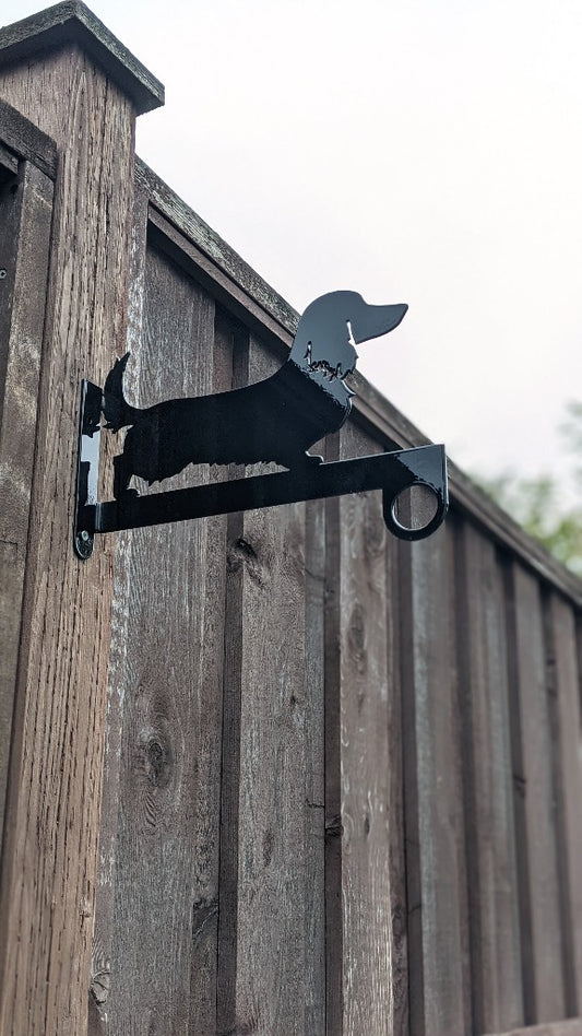 Long Haired Dachshund Flower Basket Hanger