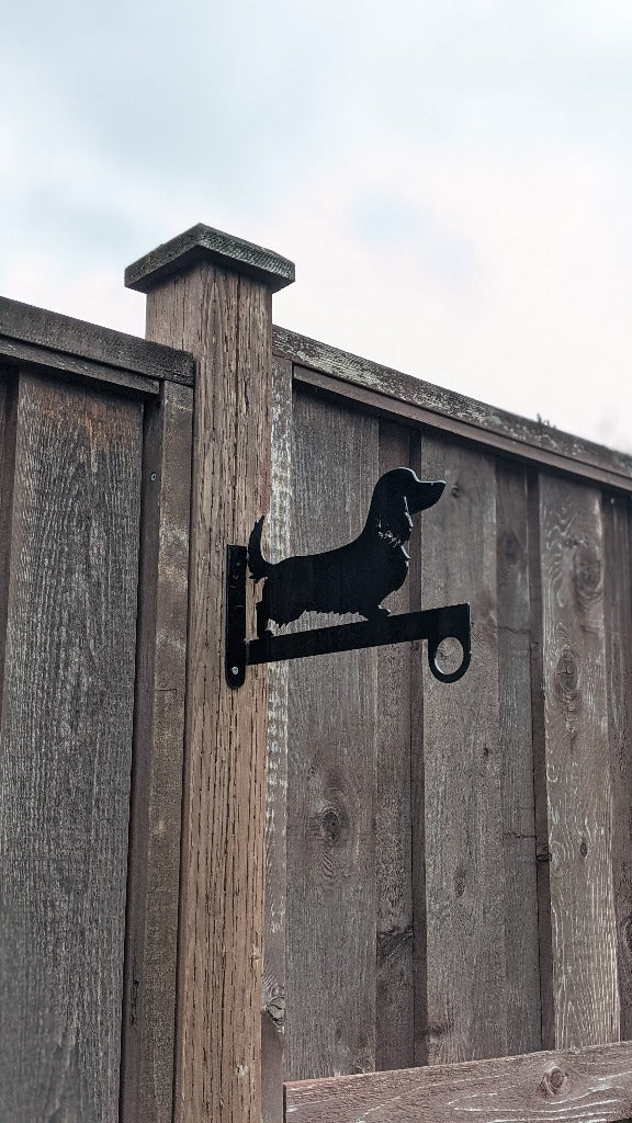 Long Haired Dachshund Flower Basket Hanger