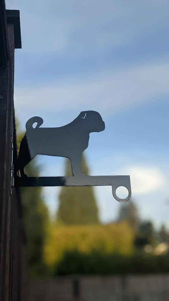 Pug Flower Basket Hanger