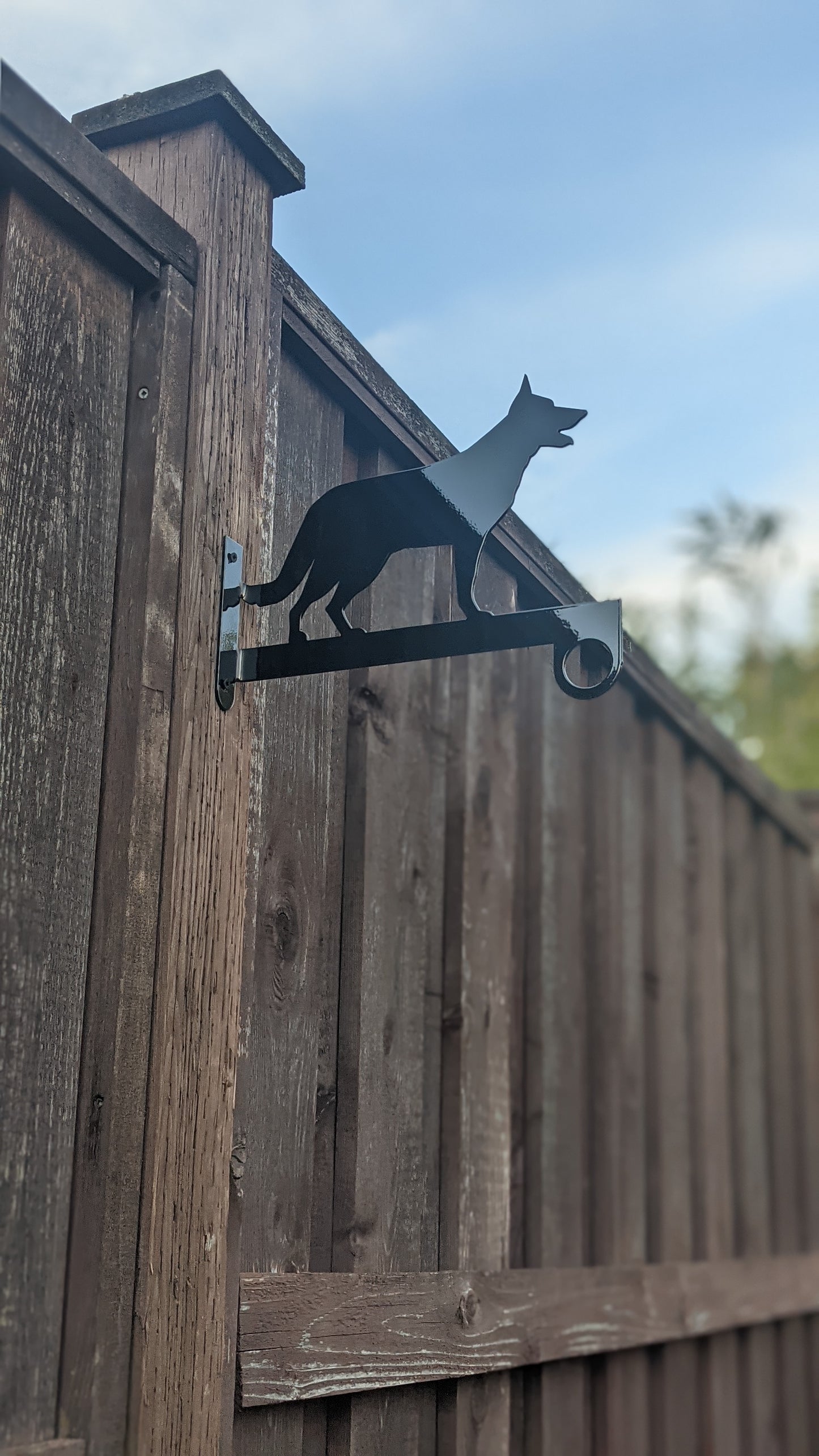 German Shepherd Flower Basket Hanger