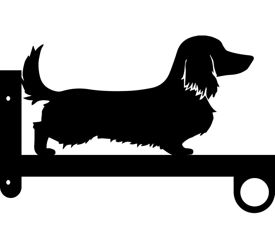 Long Haired Dachshund Flower Basket Hanger