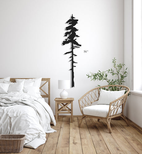 Custom, Tall Old Growth Metal Evergreen Tree