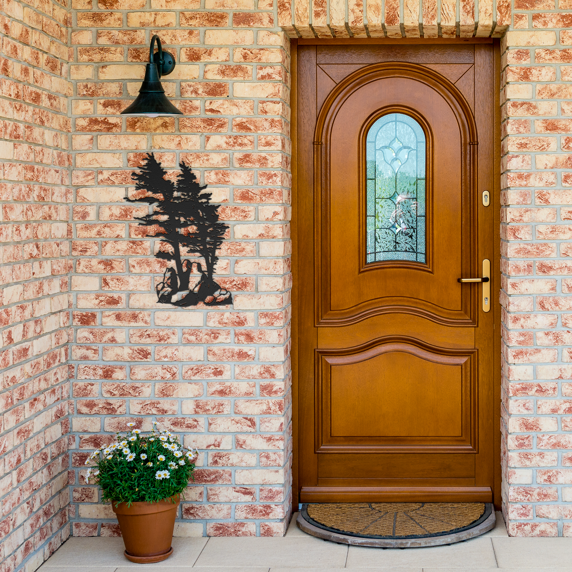 Metal_Trees_Clinging_to_a_rock_Black_Brick_Entrance_Mockup.png