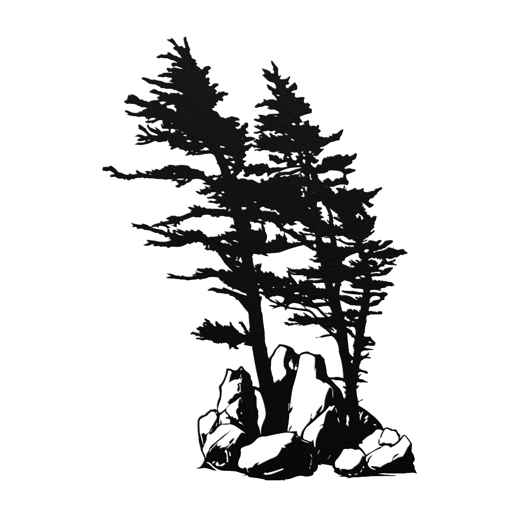 Metal Tree With Rocks Metal Trees Clinging to a rock – Metallics Metal Artwork