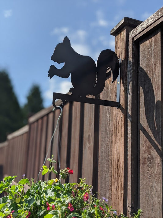 Squirrel Flower Basket Hanger