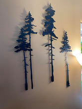 Load image into Gallery viewer, Two Tall Metal Evergreen Trees